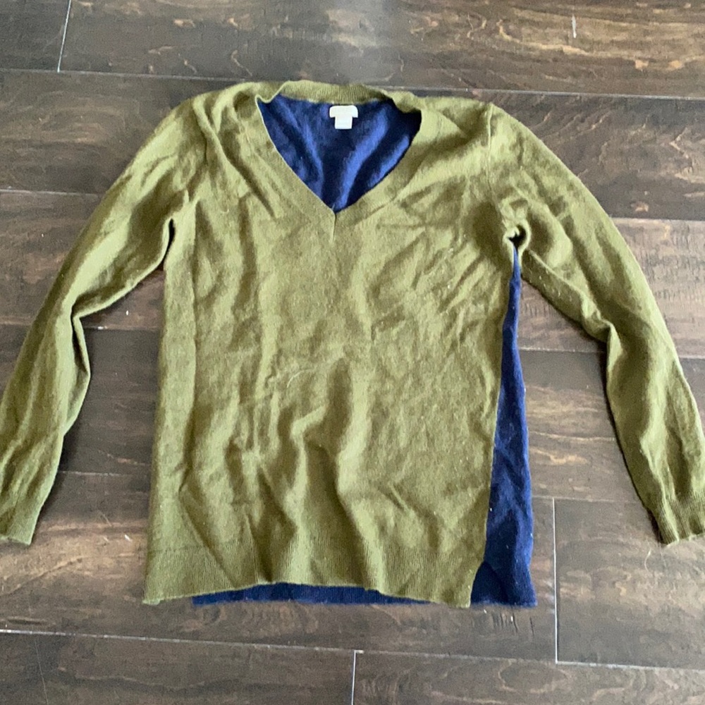 J Crew Two Toned Wool Sweater Size S